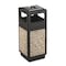 Safco 15 gal Square Outdoor Can, Black, Ashtray Top w/Open Side, Polyethylene; Stainless Steel, 13.75 in 9470NC - alternate 1